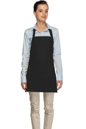 Black Deluxe Bib Adjustable Apron (3 Pockets)