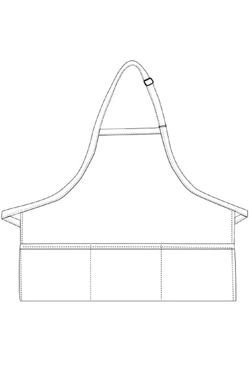 Black Deluxe Bib Adjustable Apron (3 Pockets)