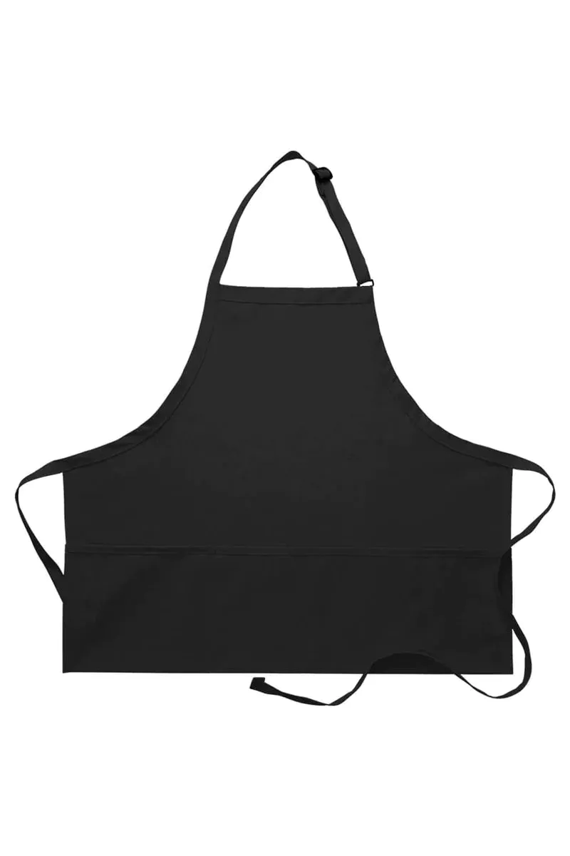 Black Deluxe Bib Adjustable Apron (3 Pockets)