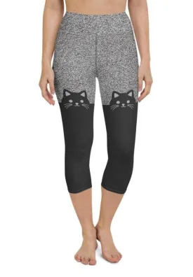 Black Kitty Yoga Capris