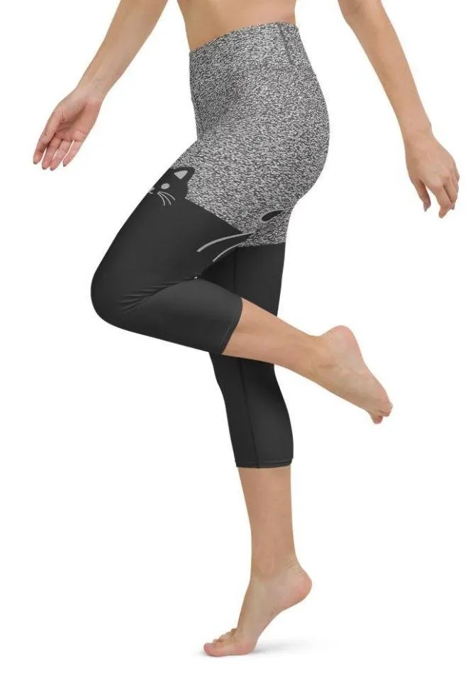 Black Kitty Yoga Capris