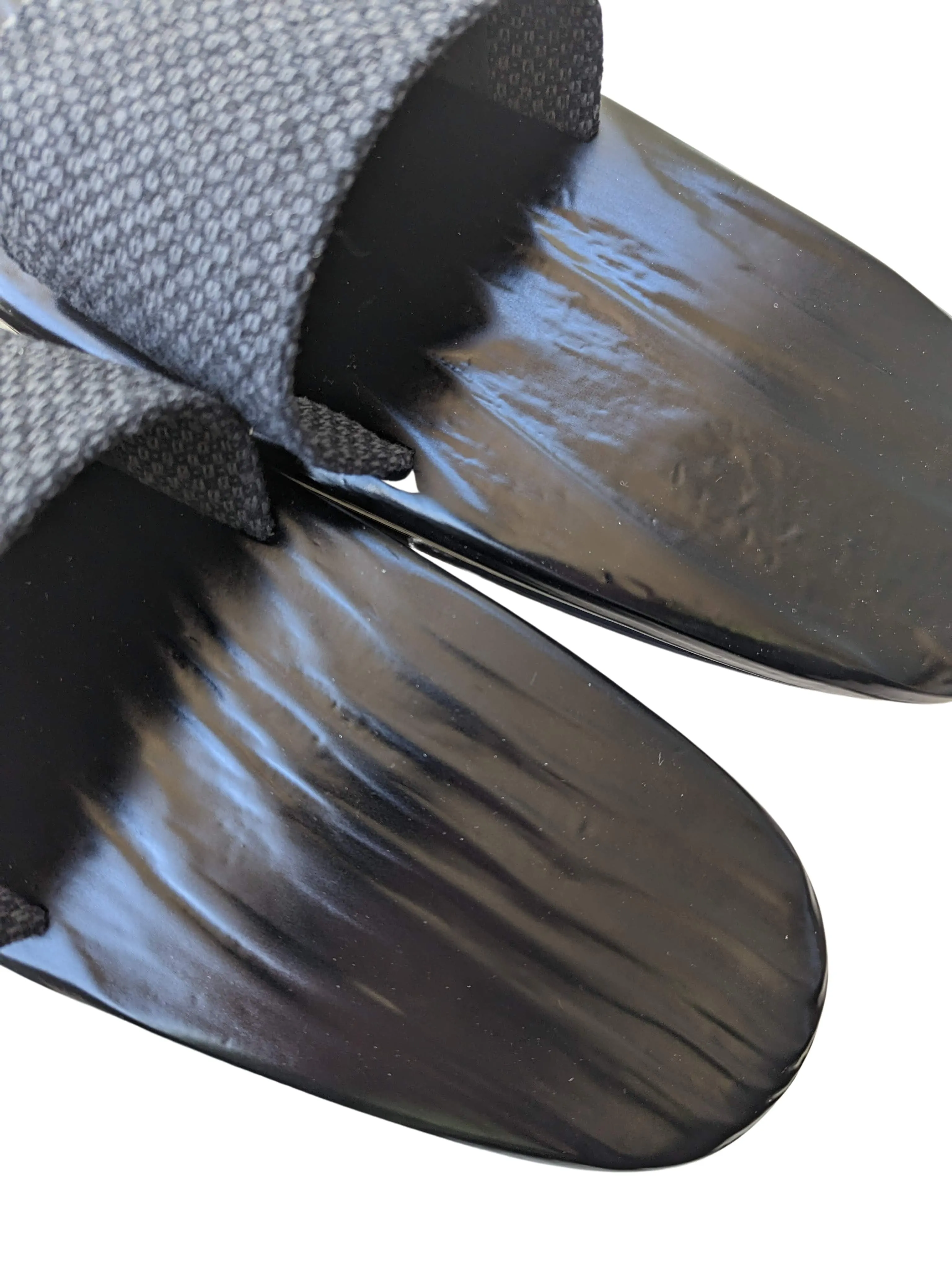 Black Wood painted GETA Slippers [Outdoor / Indoor]