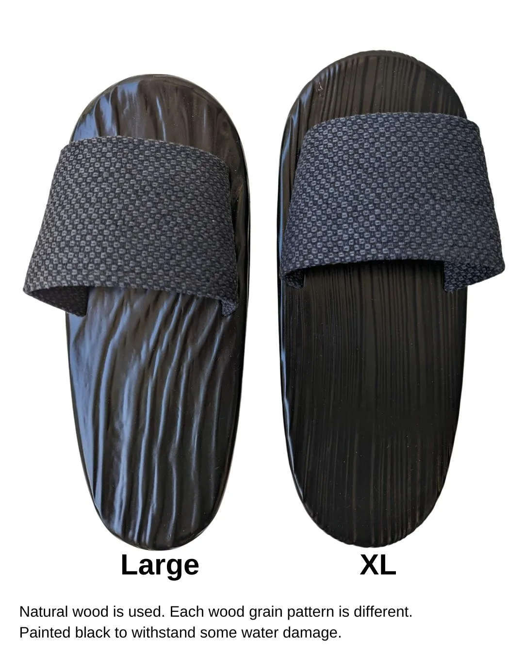 Black Wood painted GETA Slippers [Outdoor / Indoor]