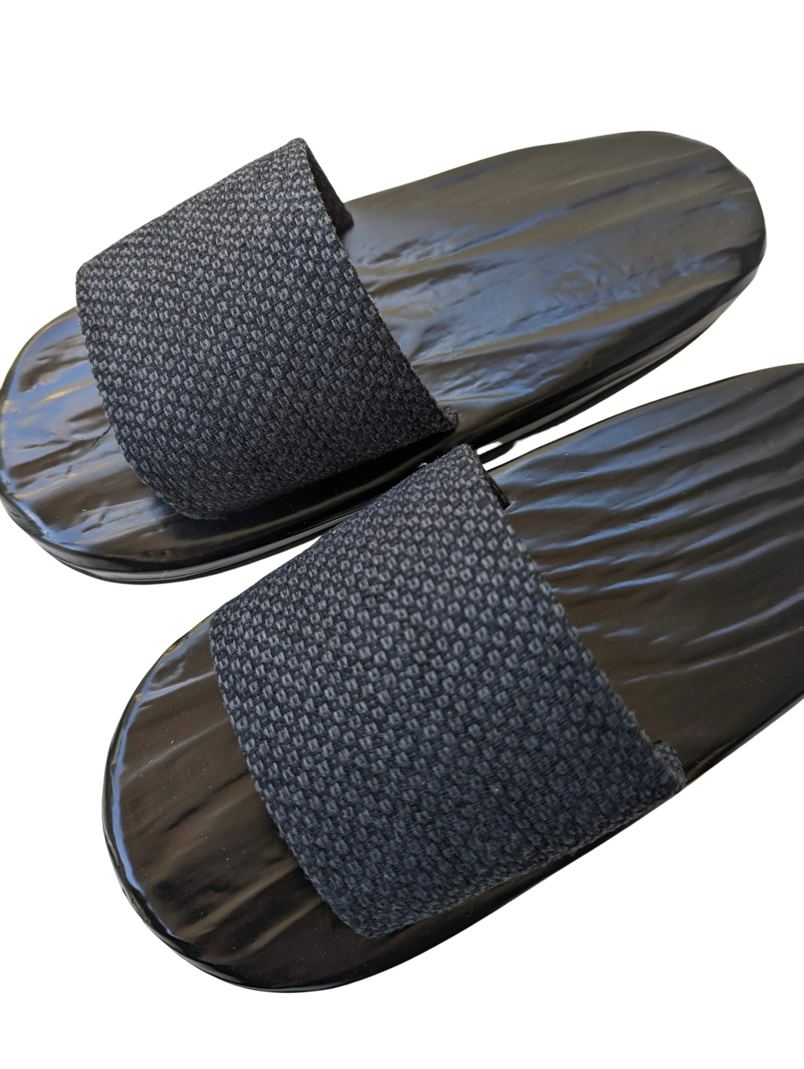 Black Wood painted GETA Slippers [Outdoor / Indoor]