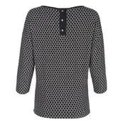 Black/Ivory 3/4 Sleeve Slash Neck Texture Spot Top