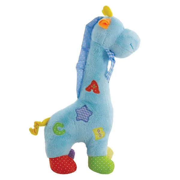 Blue Plush Baby Giraffe Rattle