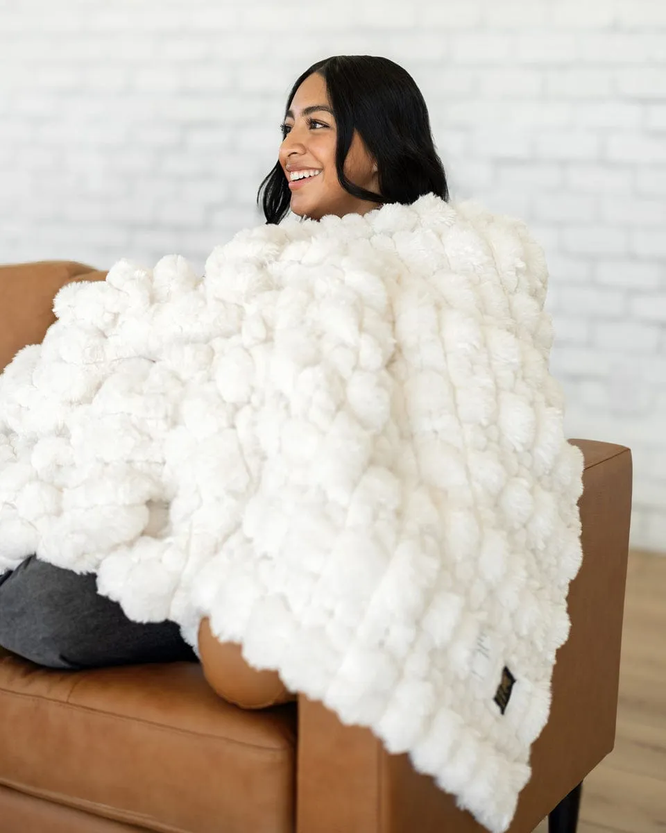 Bouncing Bubbles Ivory Blanket