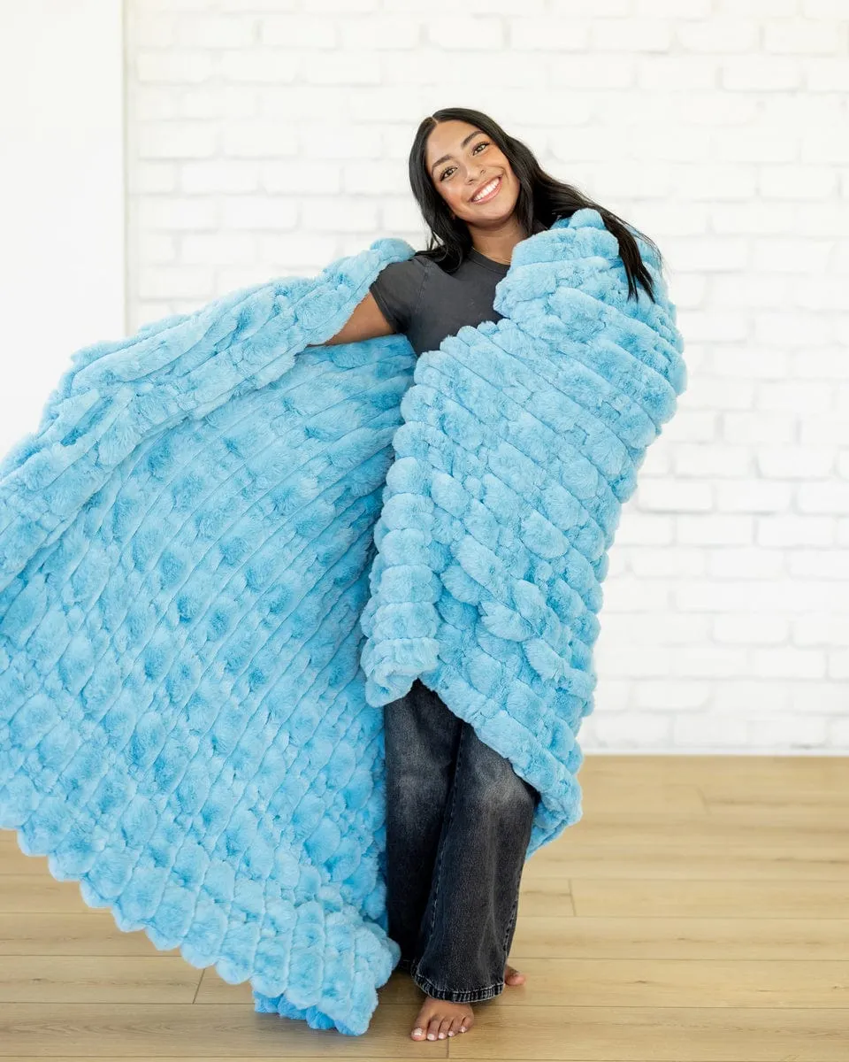 Bouncing Bubbles Robin Egg Blue Blanket