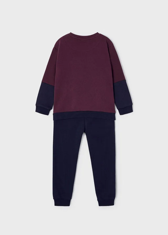 Boys Sweat Tracksuit - Ciruela | Mayoral