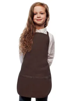 Brown Kid's Bib Apron (2 Pockets)