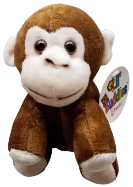 Brown plush monkey 6"