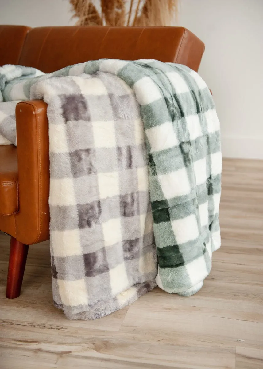 Buffalo Check Lavender Silver Blanket