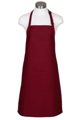 Burgundy Bib Adjustable Apron (2 Pockets)