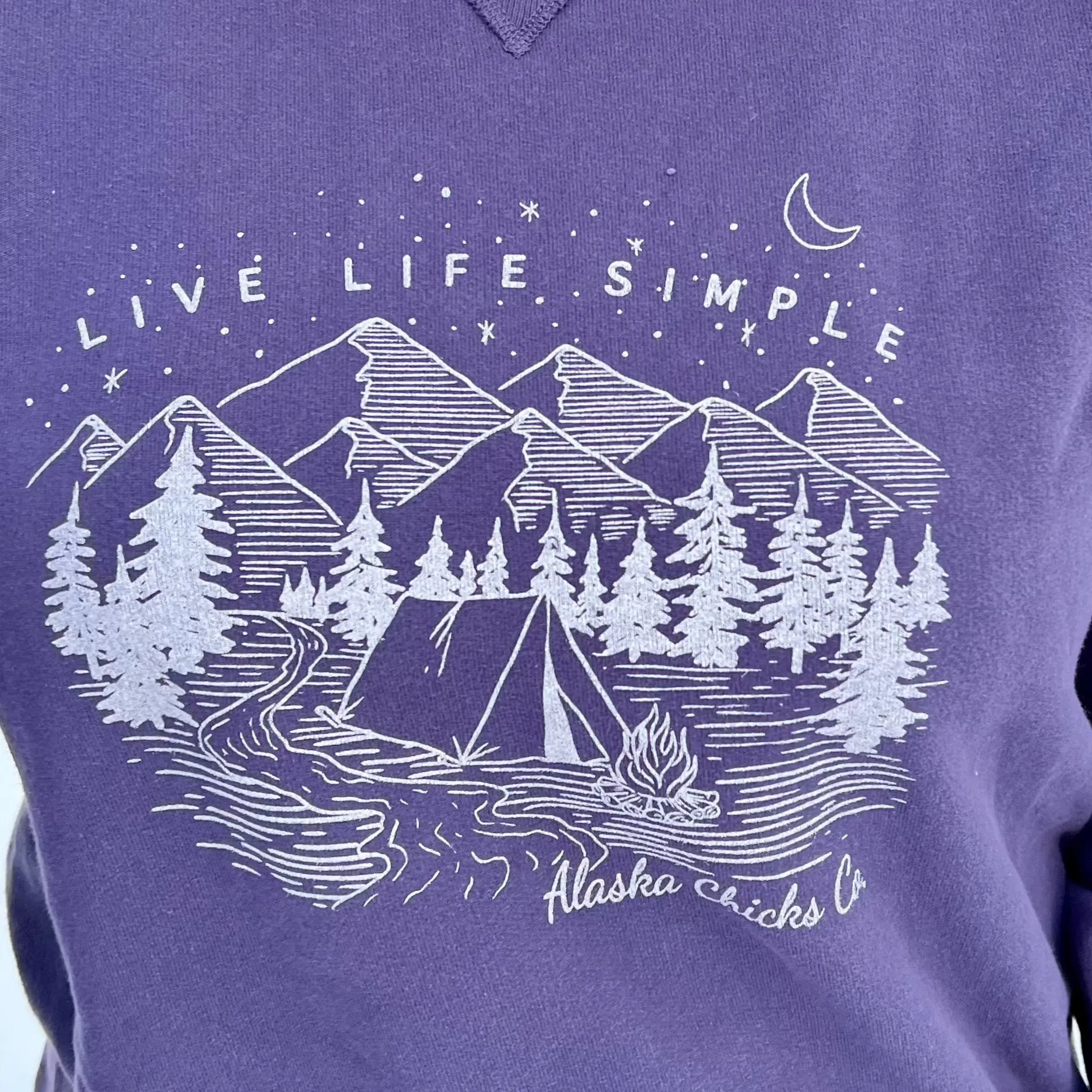 Camping Live Life Simple Crewneck