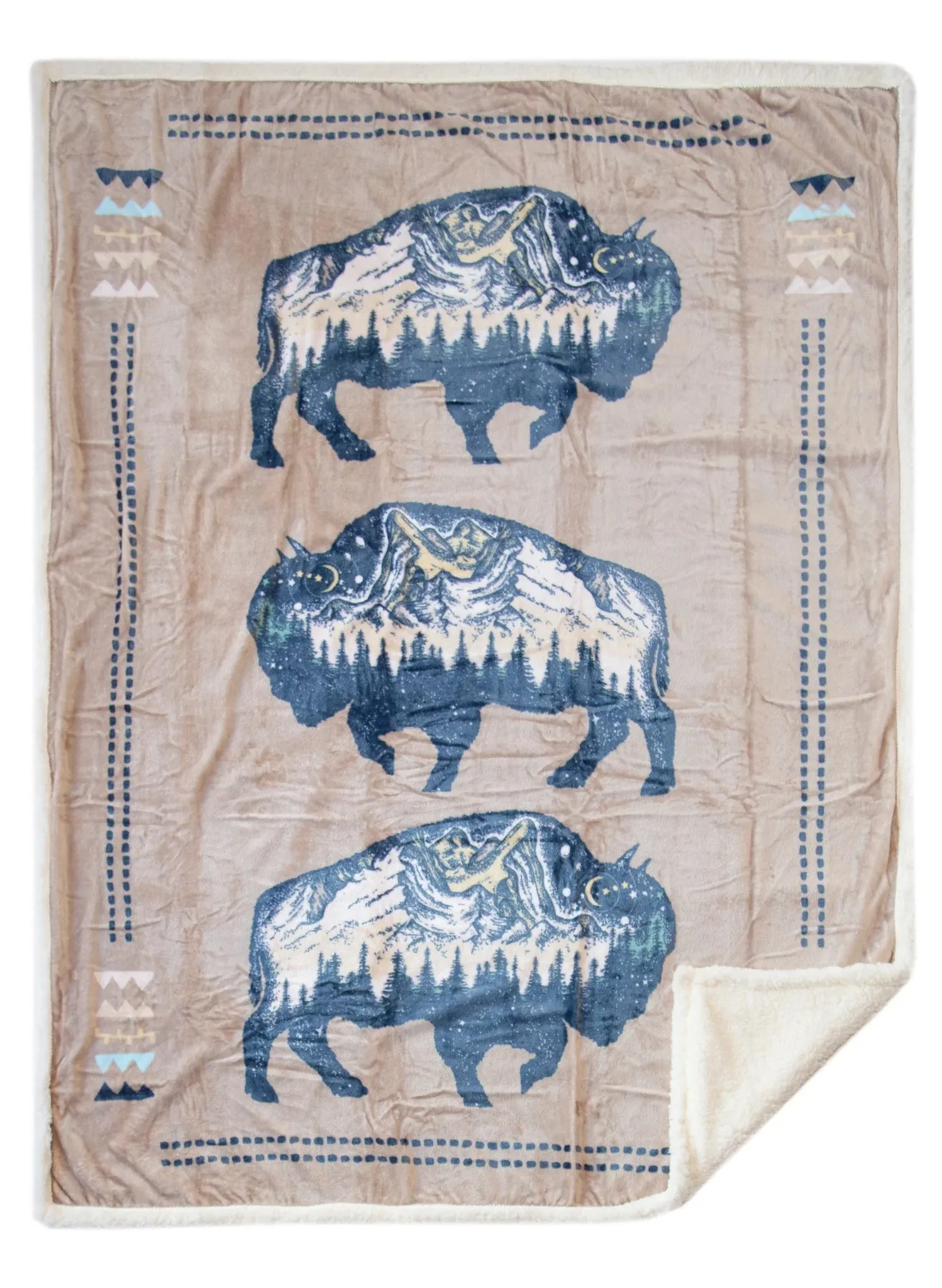 Carstens Three Buffalo Plush Throw