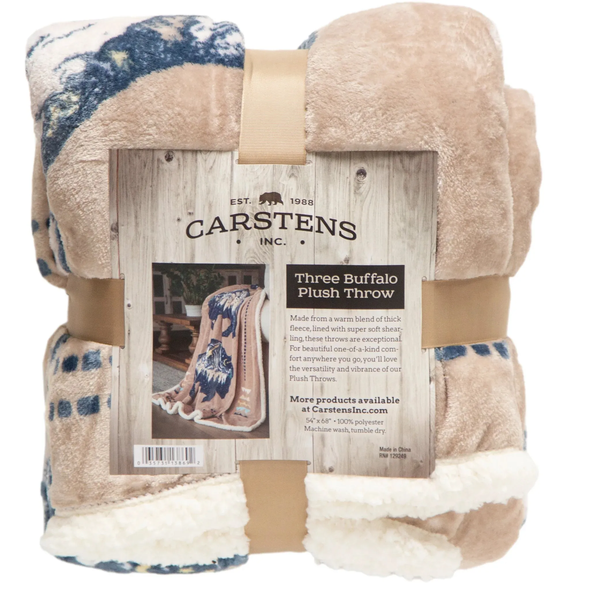 Carstens Three Buffalo Plush Throw