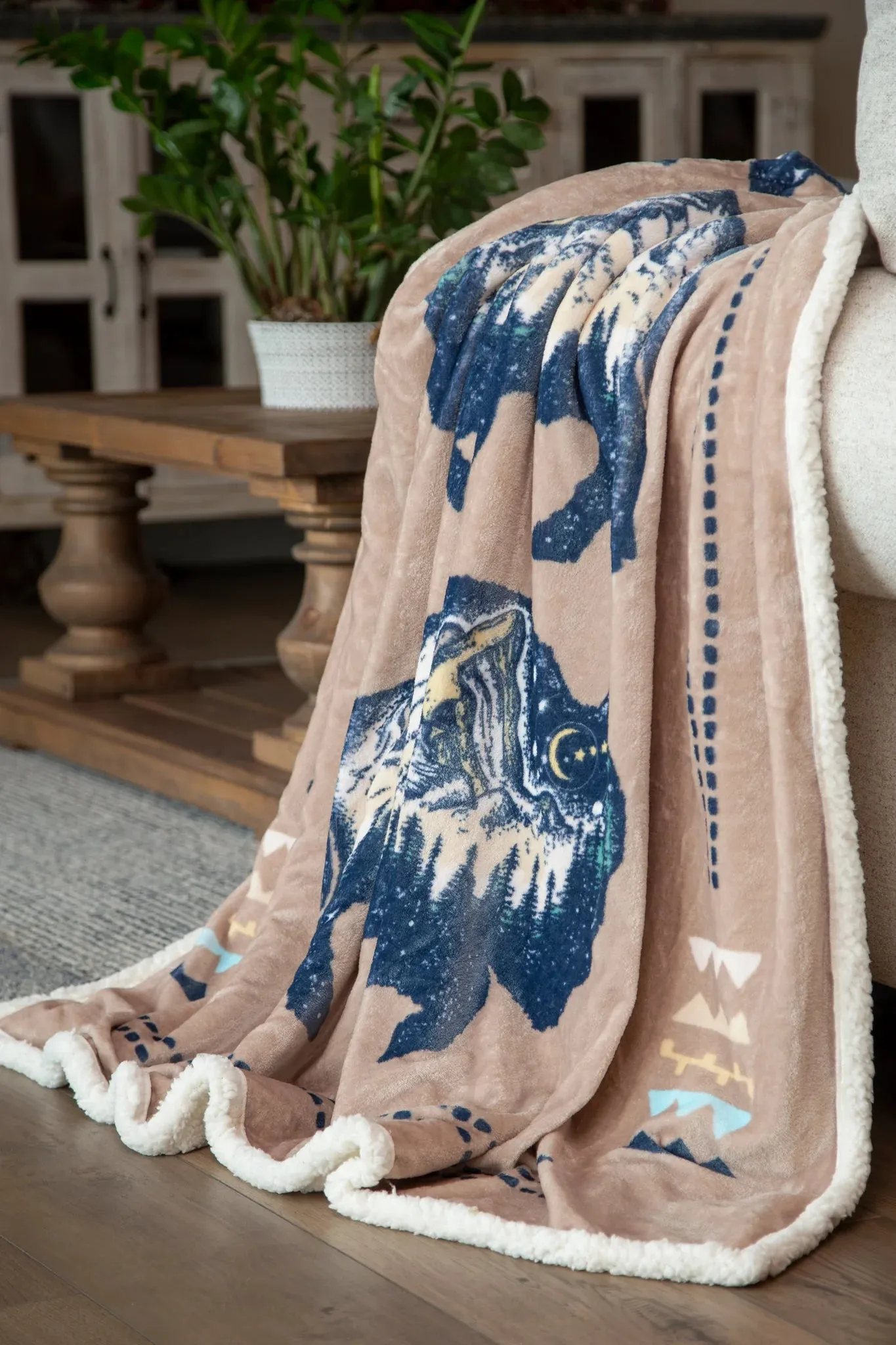 Carstens Three Buffalo Plush Throw