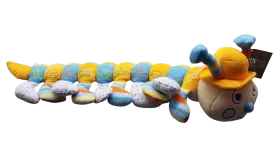 Caterpiller blue/yellow plush w rattle 24"l x 18"w