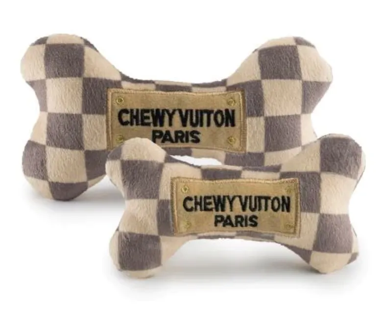 Checker Chewy Vuiton Bone Toy