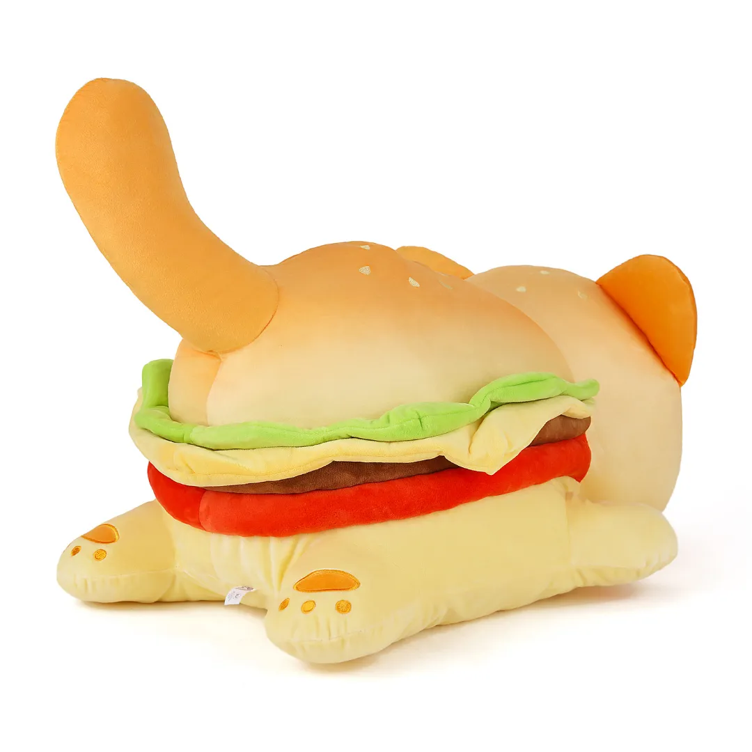 Cheeseburger Cat Pillow Plush