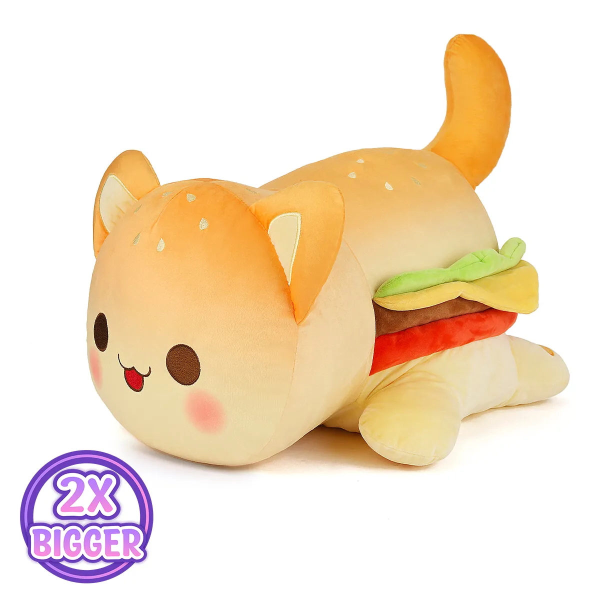 Cheeseburger Cat Pillow Plush