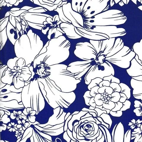 Chelsea Flowers on Navy Oilcloth Tablecloths