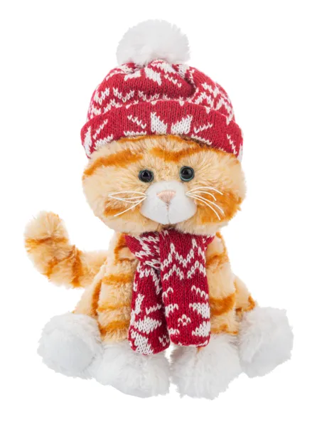 Christmas Kittens with Red Snowflake Hat & Scarf - Black, Grey or Tan