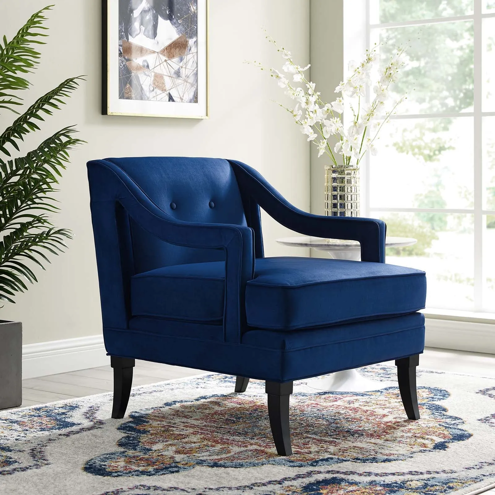 Concur Button Tufted Performance Velvet Armchair by Modway