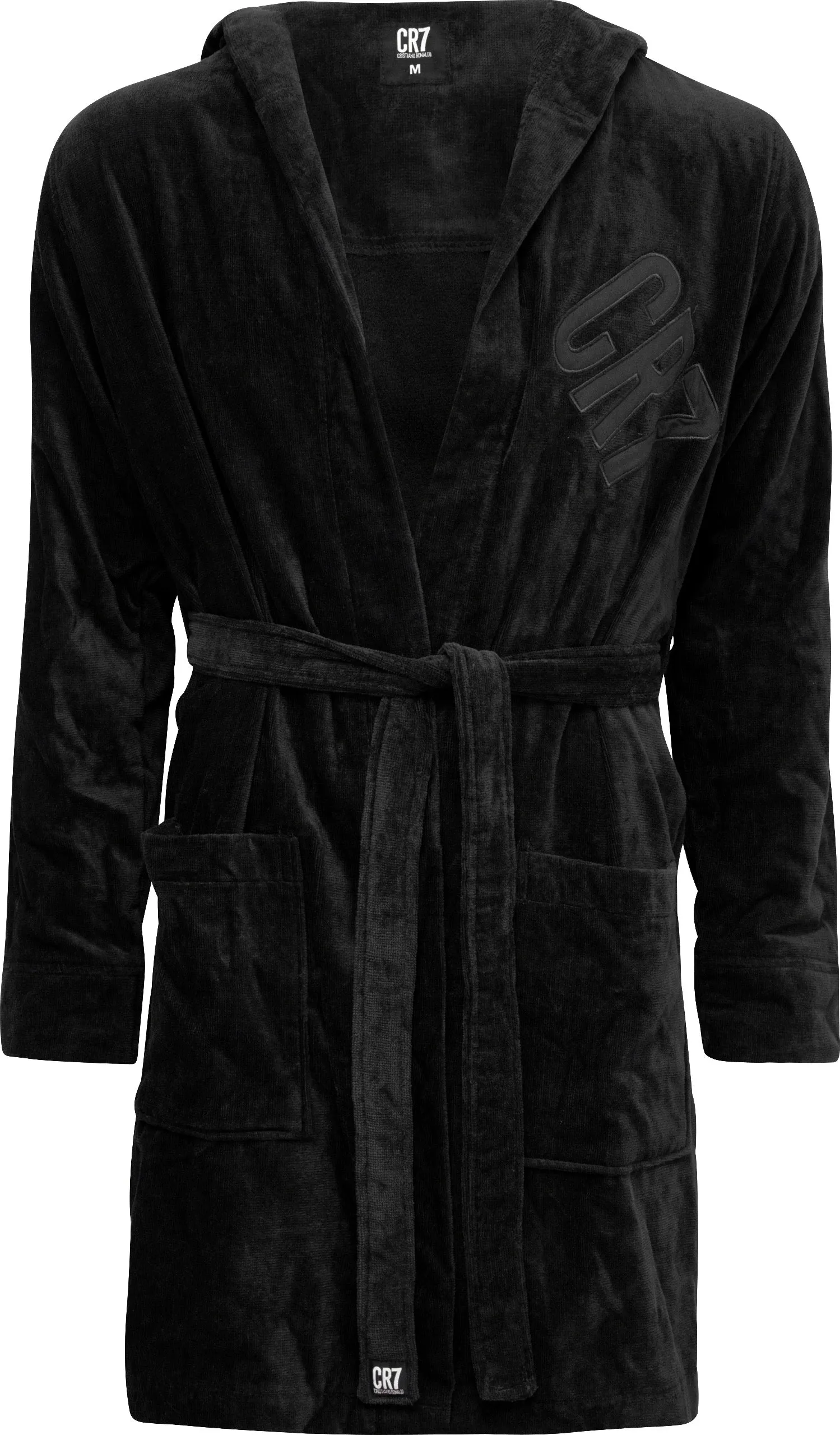 CR7 Men's Bathrobe -100% Cotton [Black]