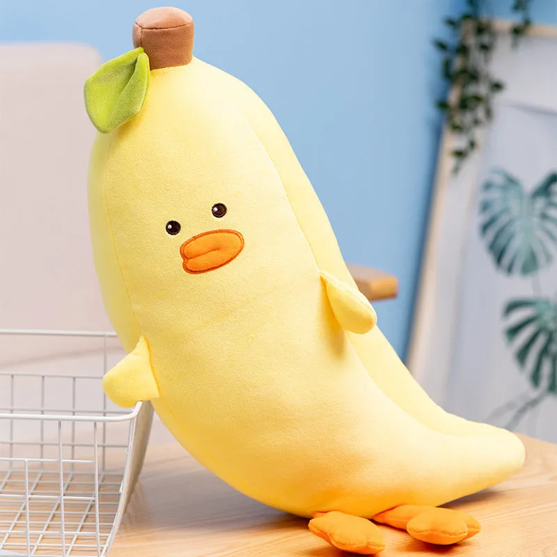 Cute Banana Carrot Fruit Plush Pillow