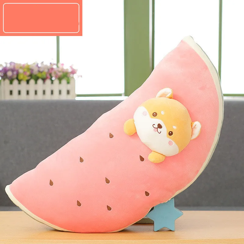 Cute Banana Carrot Fruit Plush Pillow