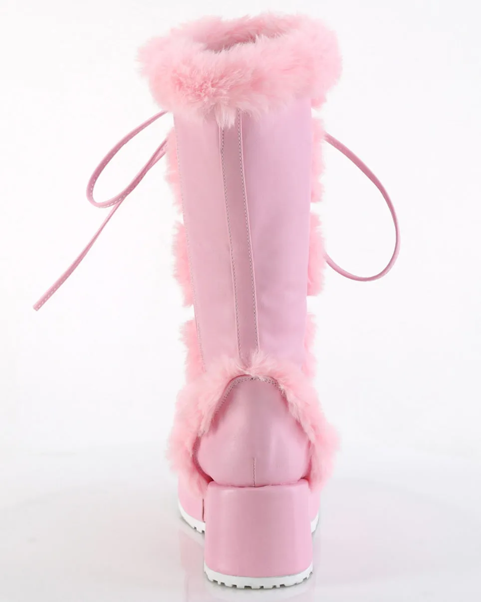 Demonia Pink Winter Solstice Faux Fur Boots