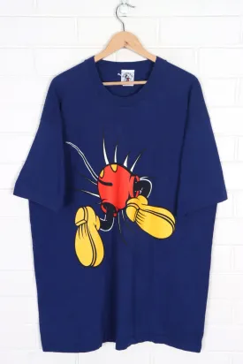 DISNEY Classic Mickey Mouse 90s Front Back Single Stitch T-Shirt USA Made (XXL)