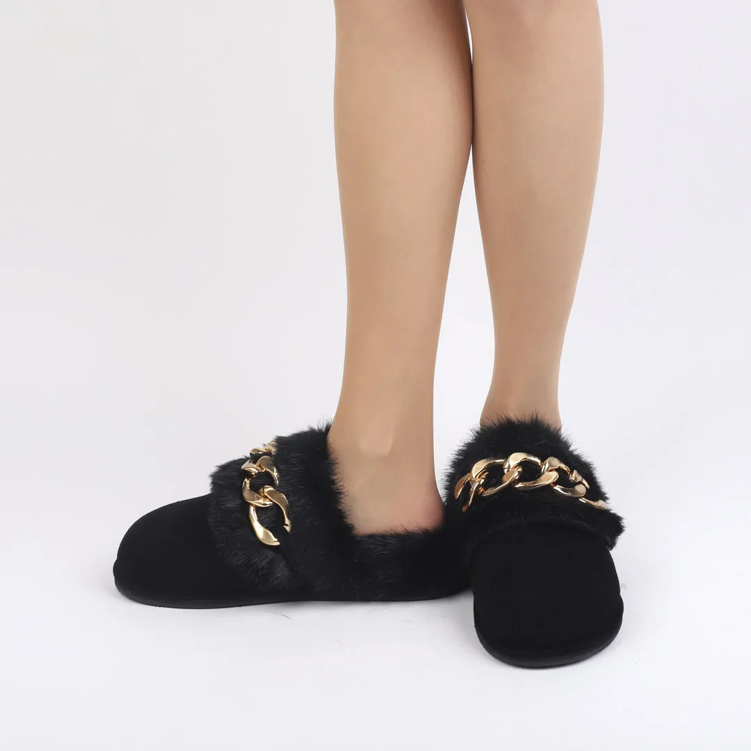 EFSAI CHAINS - faux fur slides