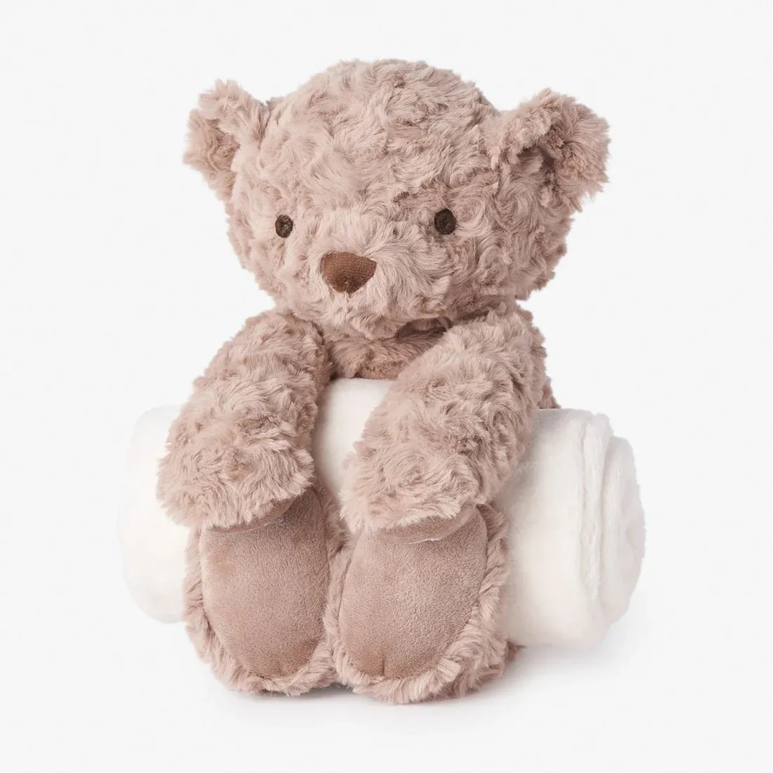 Elegant Baby Brown Bear Bedtime Huggie Plush Toy and Blanket