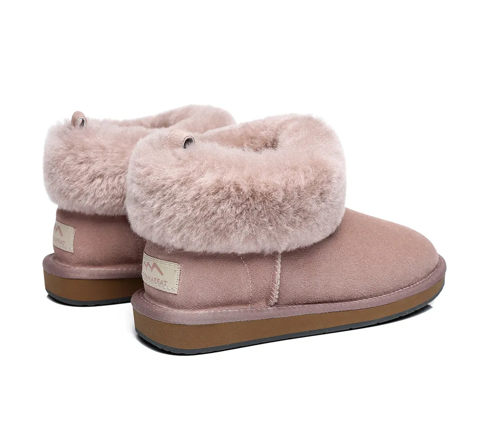 Emmy Women Sheepskin Slippers Fluffy Collar