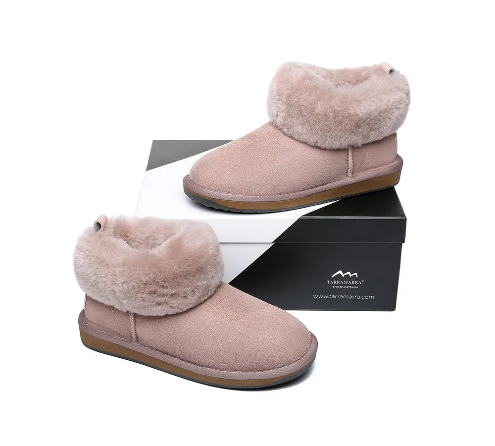 Emmy Women Sheepskin Slippers Fluffy Collar