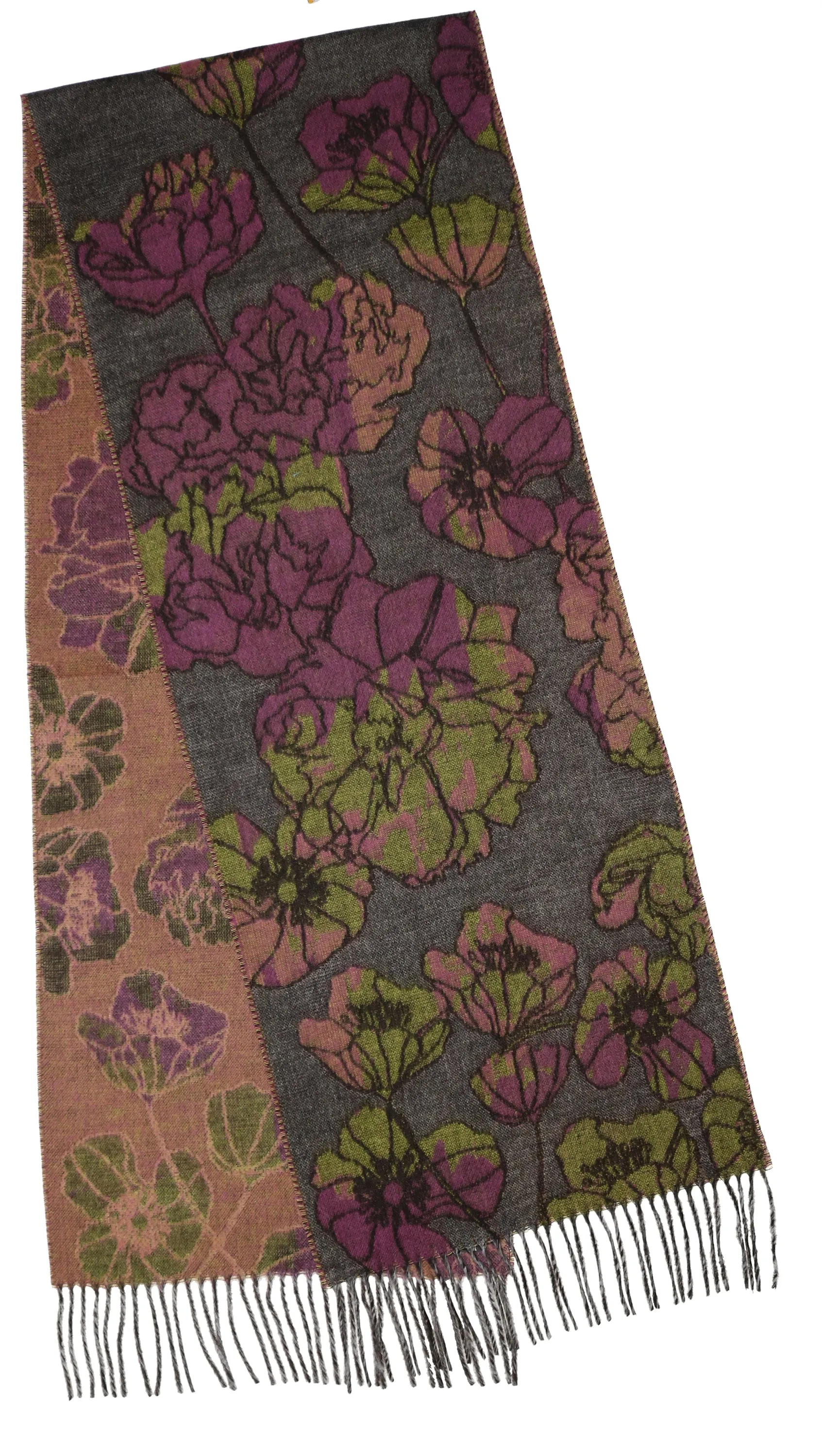 Floral Sketch Woven Cashmink® Scarf - Purple