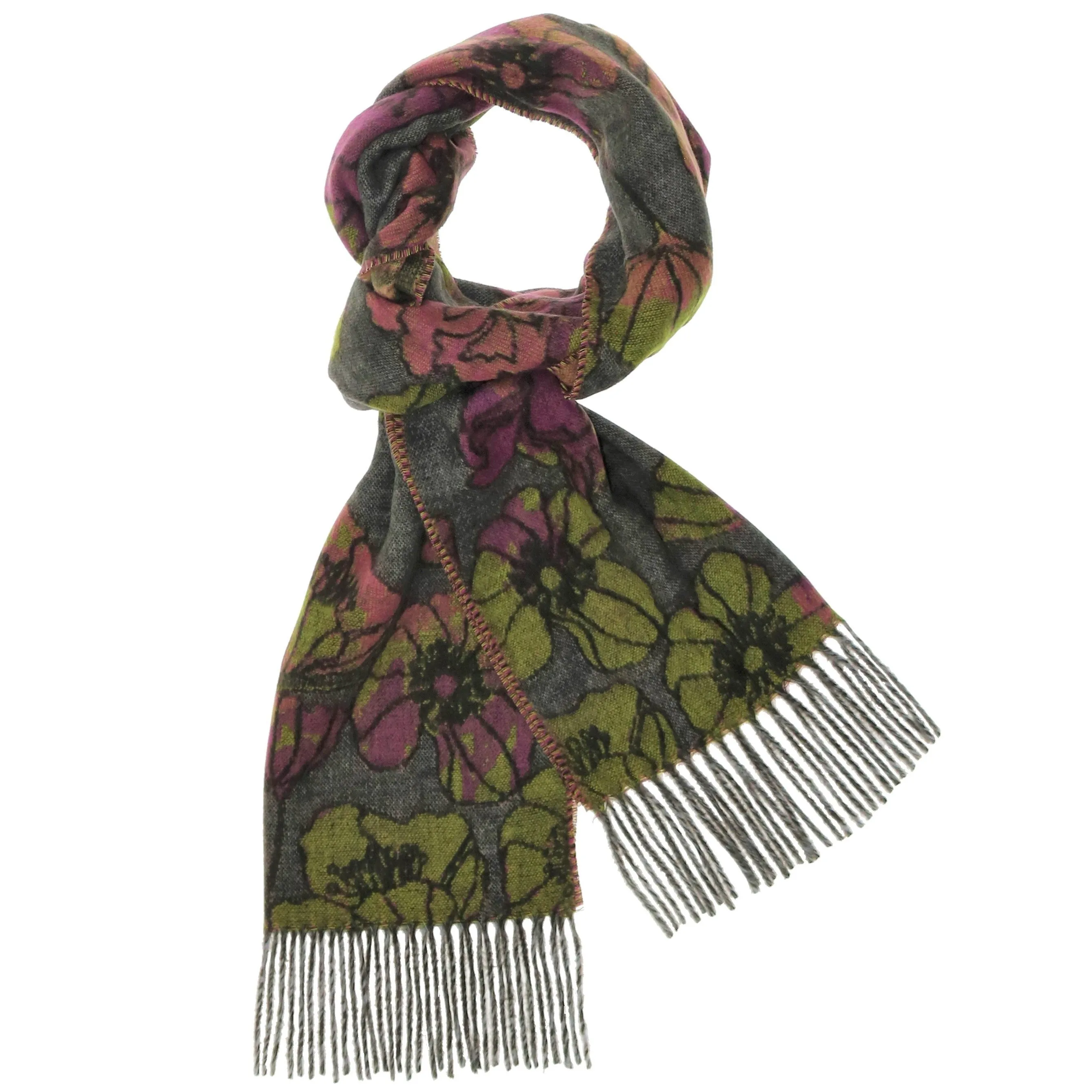 Floral Sketch Woven Cashmink® Scarf - Purple