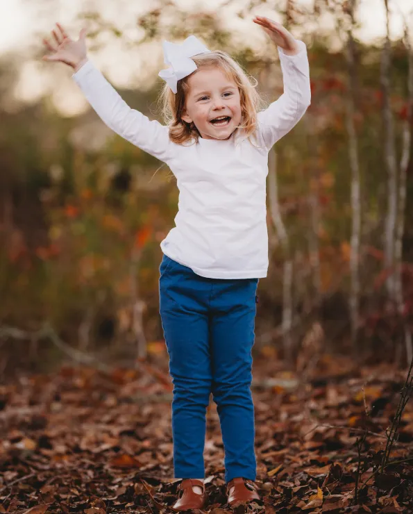 Girls Soft Cotton Jersey Long Sleeve Tee | Forest Green