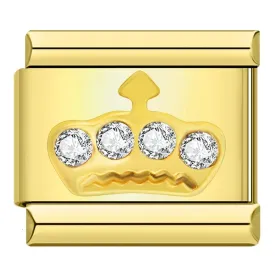 Golden Crown with White Stones