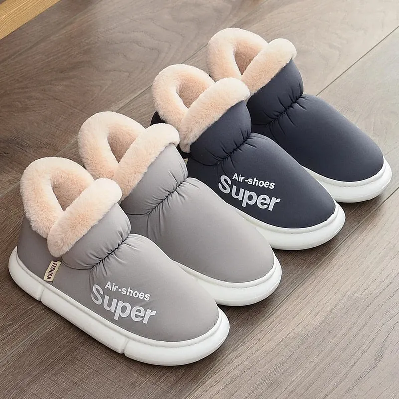 Groovywish Home Slippers Plush Unisex Warm Winter Shoes