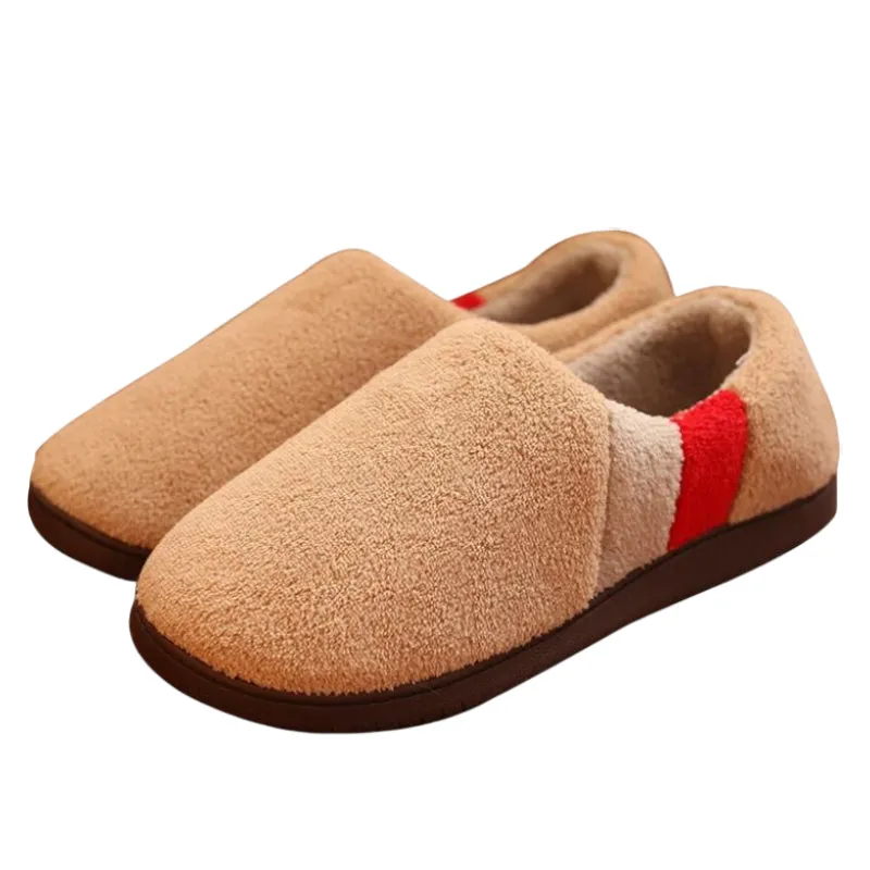 Groovywish Men Short Plush Winter Slippers Comfy Casual Home Footwear