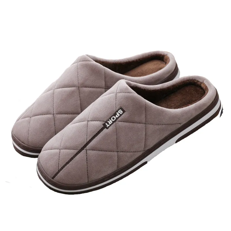 Groovywish Short Plush Men Winter Slippers Big Size Family Shoes