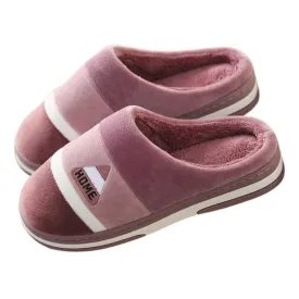 Groovywish Velvet Fur Men Indoor Slippers Cushion Winter Shoes