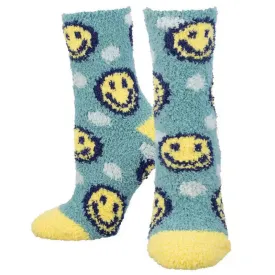 'Happy Face' Printed Plush Women's Socks