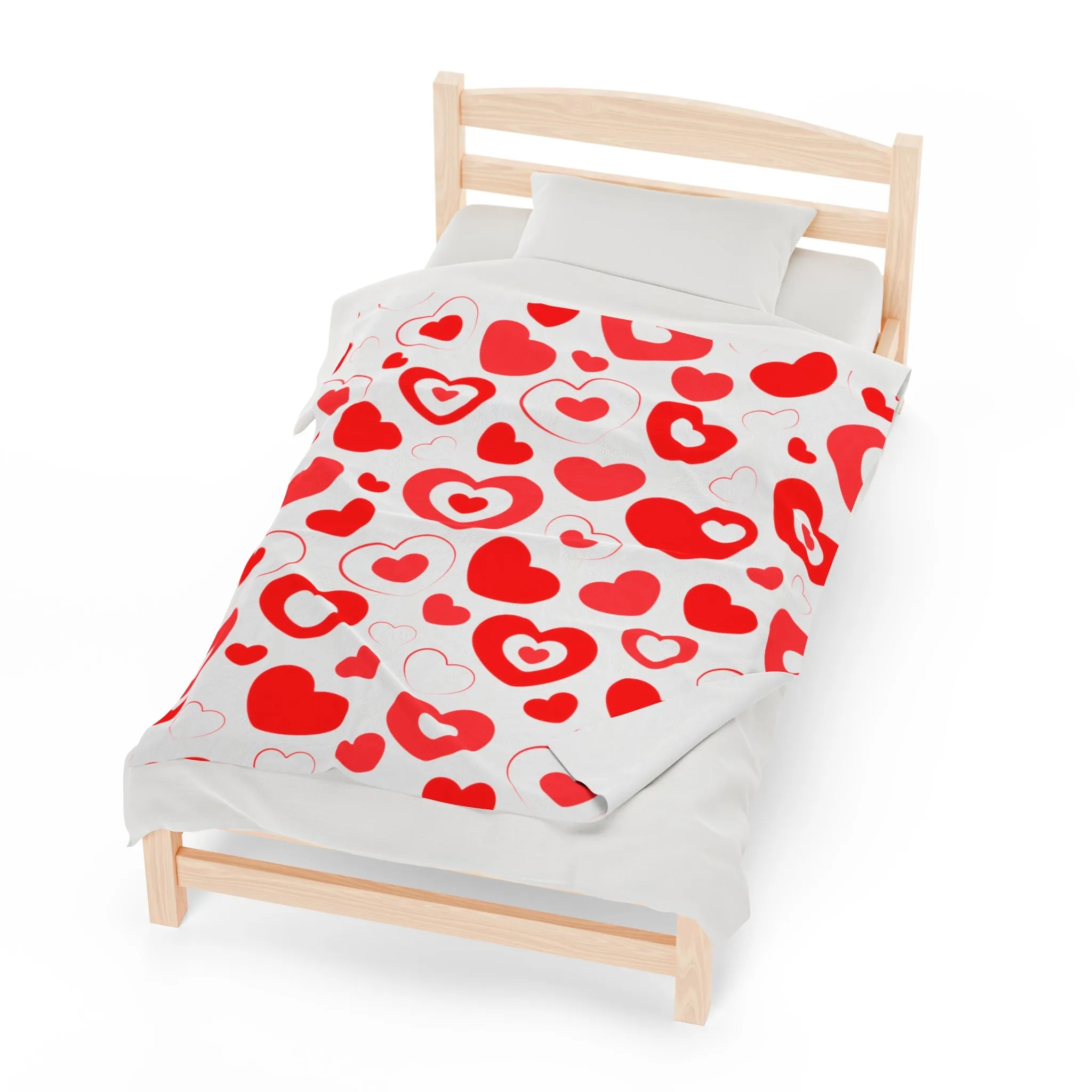 Hearts in Hearts Velveteen Plush Blanket