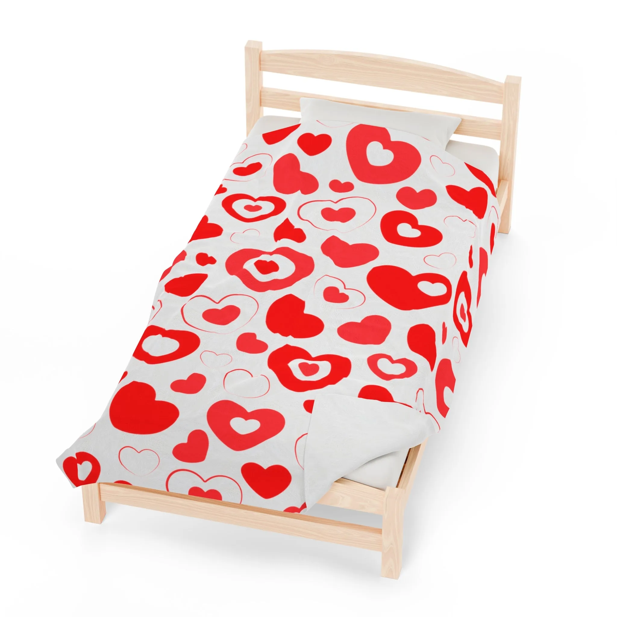 Hearts in Hearts Velveteen Plush Blanket