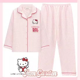 Hellokitty Pajamas Women's Spring and Autumn Long-sleeved Cute Cartoon Pajamas Set