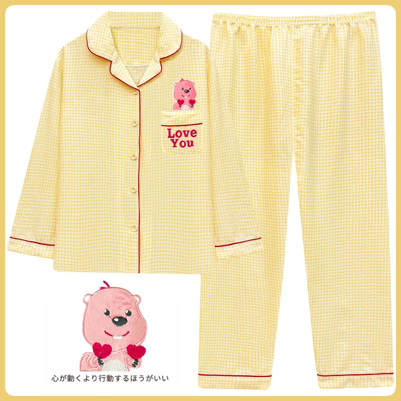 Hellokitty Pajamas Women's Spring and Autumn Long-sleeved Cute Cartoon Pajamas Set